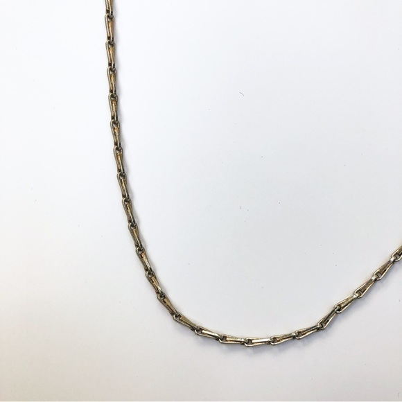 Thin anchor chain/ long link necklace in silver - Picture 2 of 7